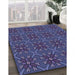 Machine Washable Transitional Blue Rug in a Family Room, wshpat2938blu