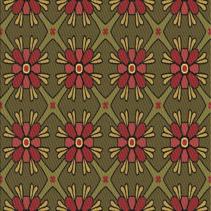 Machine Washable Transitional Dark Yellow Green Rug, wshpat2938brn