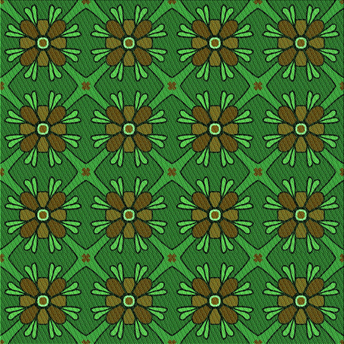 Round Machine Washable Transitional Dark Forest Green Rug, wshpat2938grn