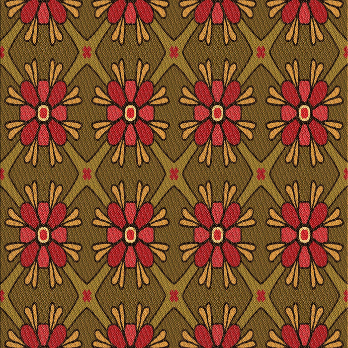 Machine Washable Transitional Saffron Red Rug, wshpat2938org