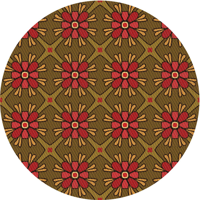 Square Machine Washable Transitional Saffron Red Rug in a Living Room, wshpat2938org