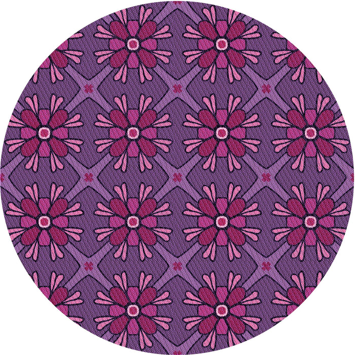 Square Machine Washable Transitional Orchid Purple Rug in a Living Room, wshpat2938pur