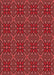 Machine Washable Transitional Red Rug, wshpat2938rd