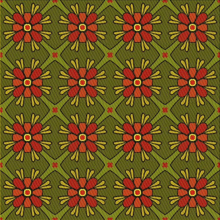 Round Machine Washable Transitional Dark Yellow Green Rug, wshpat2938yw