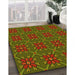 Machine Washable Transitional Dark Yellow Green Rug in a Family Room, wshpat2938yw