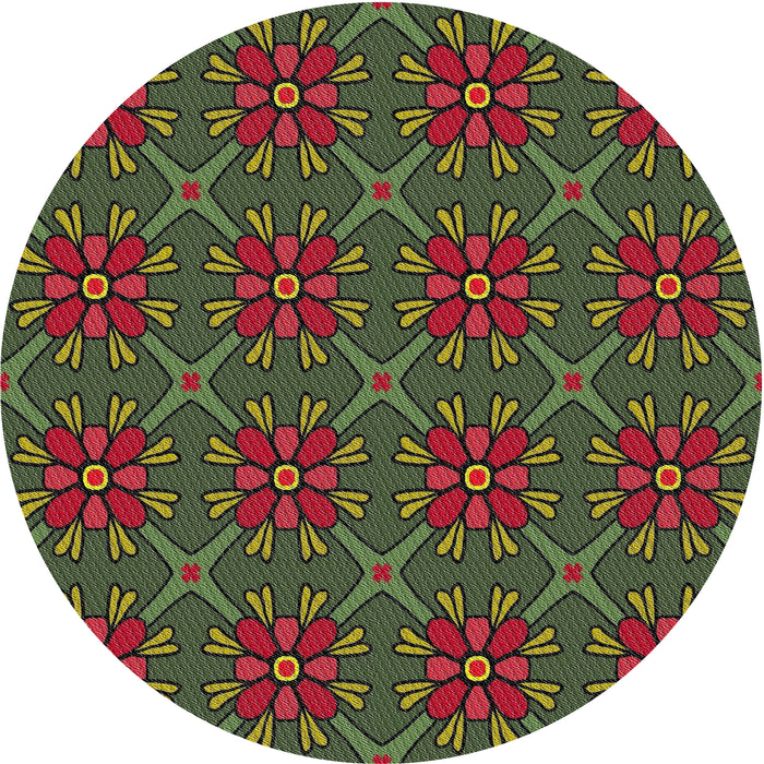 Square Machine Washable Transitional Night Red Rug, wshpat2938