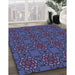 Patterned Blue Rug in Family Room, pat2939blu