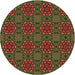 Square Patterned Hazel Green Rug, pat2939brn