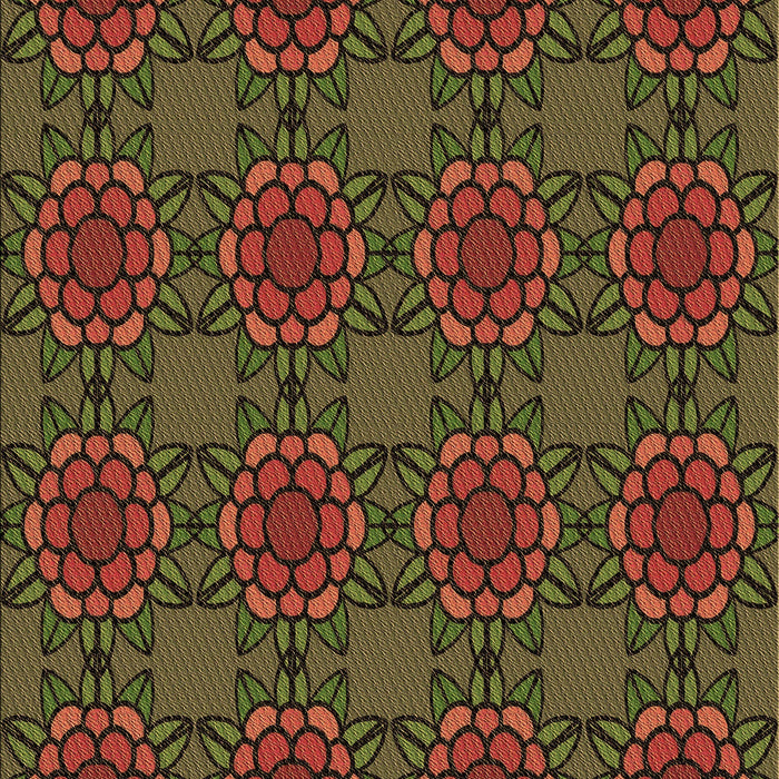 Patterned Hazel Green Rug, pat2939brn