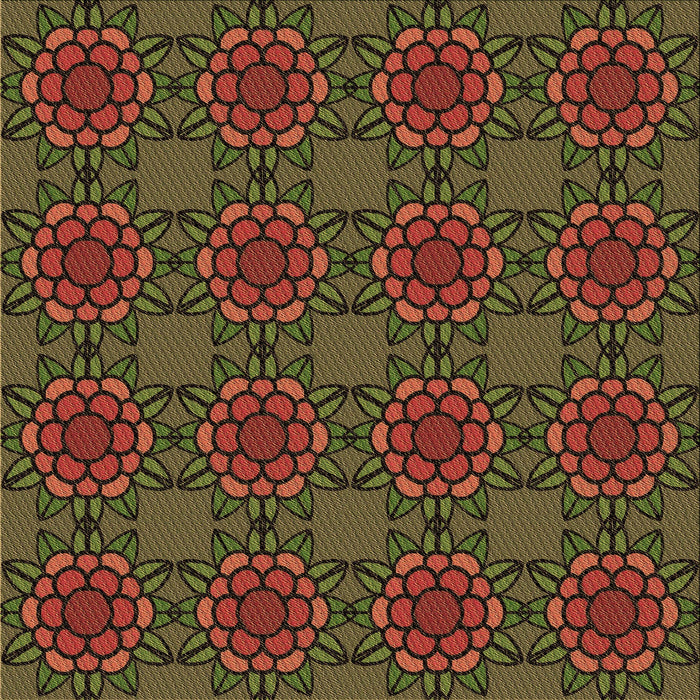 Round Patterned Hazel Green Rug, pat2939brn