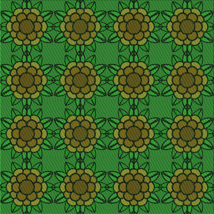 Round Patterned Dark Lime Green Rug, pat2939grn