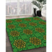 Machine Washable Transitional Dark Lime Green Rug in a Family Room, wshpat2939grn