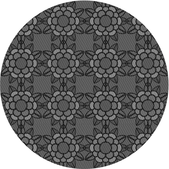 Square Patterned Charcoal Black Rug, pat2939gry