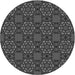 Square Patterned Charcoal Black Rug, pat2939gry