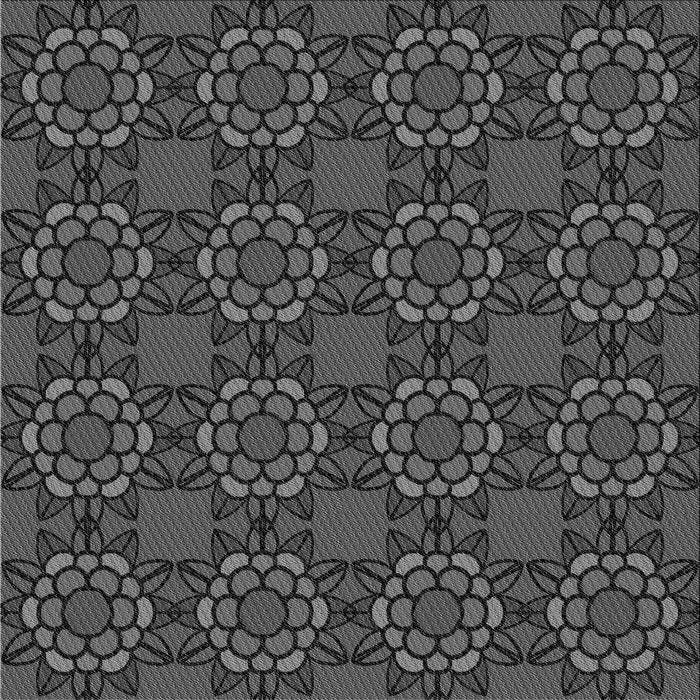 Round Patterned Charcoal Black Rug, pat2939gry