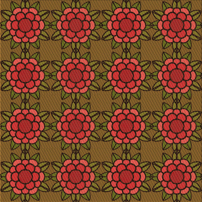 Round Patterned Crimson Red Rug, pat2939org