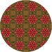 Square Patterned Crimson Red Rug, pat2939org