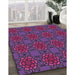 Patterned Dark Orchid Purple Rug in Family Room, pat2939pur