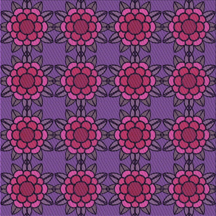 Round Machine Washable Transitional Dark Orchid Purple Rug, wshpat2939pur