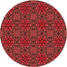 Square Patterned Cranberry Red Rug, pat2939rd