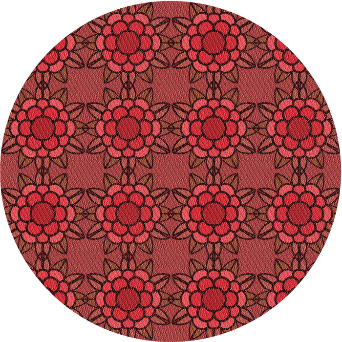 Square Machine Washable Transitional Cranberry Red Rug in a Living Room, wshpat2939rd