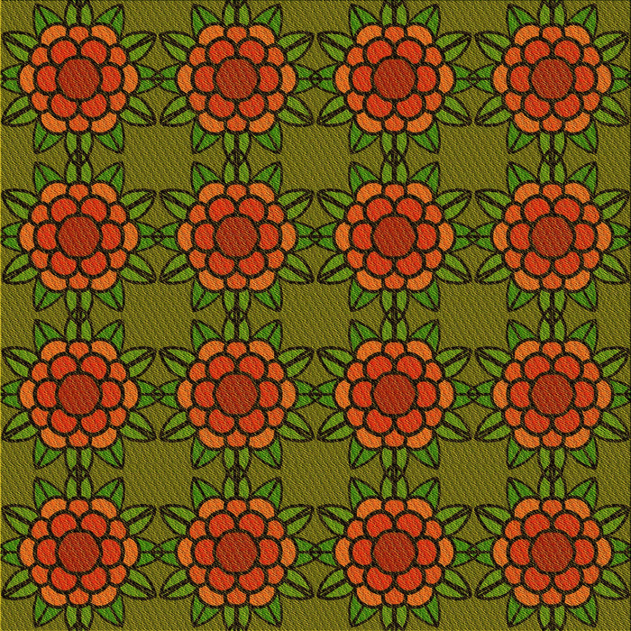 Round Machine Washable Transitional Olive Green Rug, wshpat2939yw