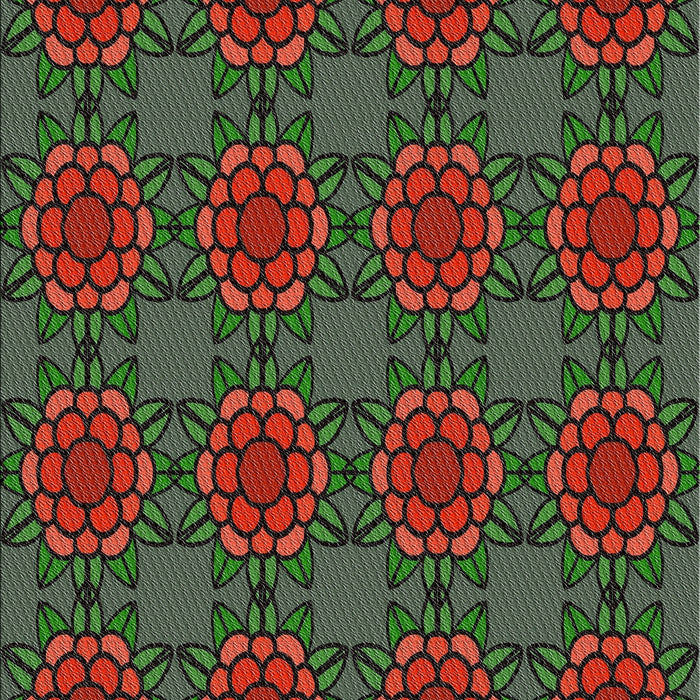 Patterned Fern Green Novelty Rug, pat2939