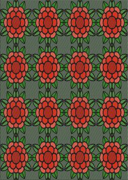 Machine Washable Transitional Fern Green Rug, wshpat2939