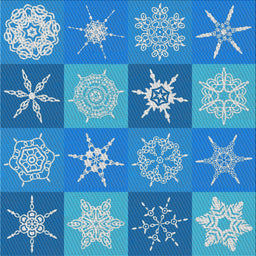 Square Patterned Blue Novelty Rug, pat293