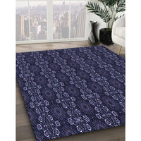 Patterned Deep Periwinkle Purple Rug, pat294blu