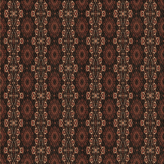 Round Patterned Saddle Brown Rug, pat294brn