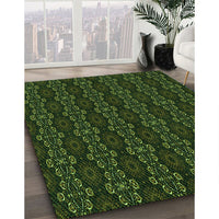 Patterned Black Rug, pat294grn