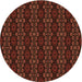 Square Patterned Mahogany Brown Rug, pat294org