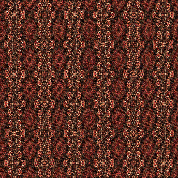 Round Patterned Mahogany Brown Rug, pat294org