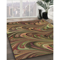 Patterned Red Brown Rug, pat2940brn