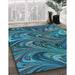 Machine Washable Transitional Dark Turquoise Green Rug in a Family Room, wshpat2940lblu