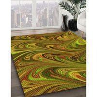 Patterned Dark Bronze Brown Rug, pat2940yw