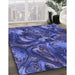 Machine Washable Transitional Light Slate Blue Rug in a Family Room, wshpat2941blu