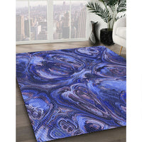 Patterned Light Slate Blue Rug, pat2941blu