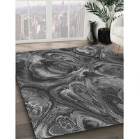 Patterned Dark Gray Black Rug, pat2941gry