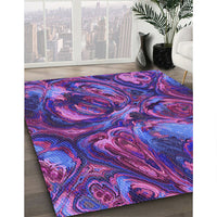 Patterned Dark Magenta Purple Rug, pat2941pur