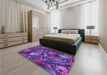 Patterned Dark Magenta Purple Rug in a Bedroom, pat2941pur