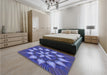 Patterned Light Slate Blue Rug in a Bedroom, pat2942blu