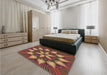 Patterned Bronze Brown Rug in a Bedroom, pat2942brn