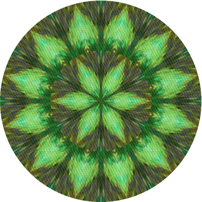 Square Patterned Army Green Rug, pat2942grn