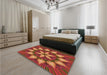 Patterned Orange Rug in a Bedroom, pat2942org