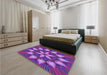 Patterned Dark Magenta Purple Rug in a Bedroom, pat2942pur