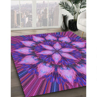 Patterned Dark Magenta Purple Rug, pat2942pur