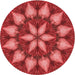 Square Patterned Red Rug, pat2942rd