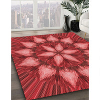 Patterned Red Rug, pat2942rd